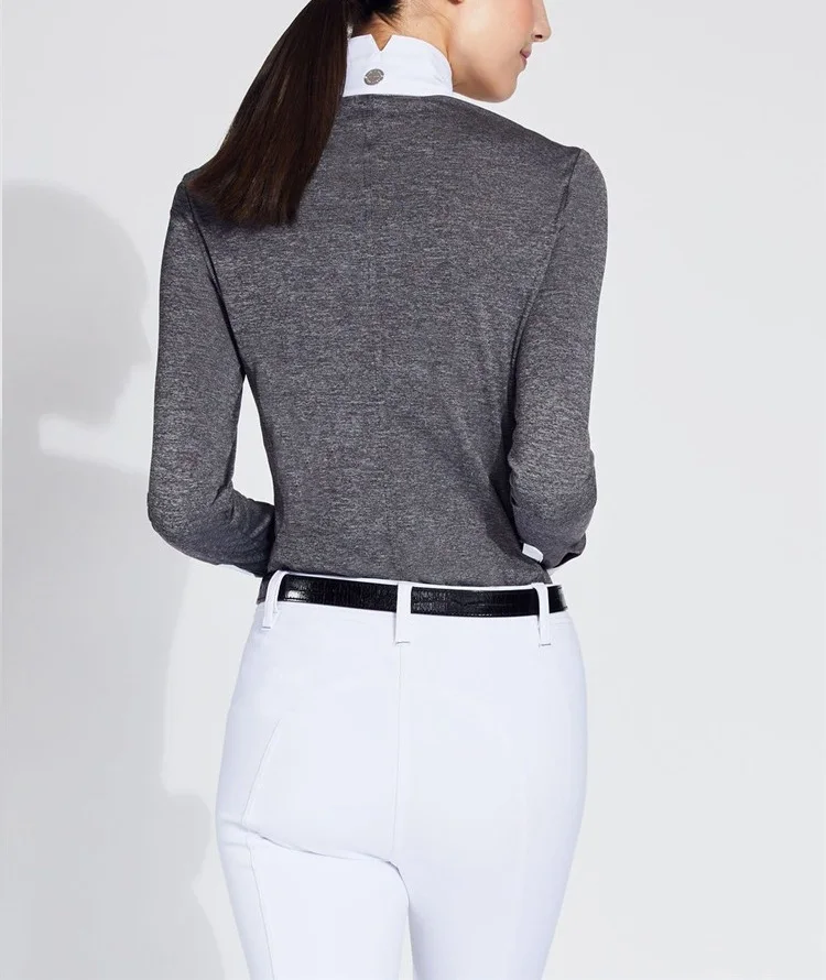 
high quality CoolMax fabric long sleeve equestrian show shirts 