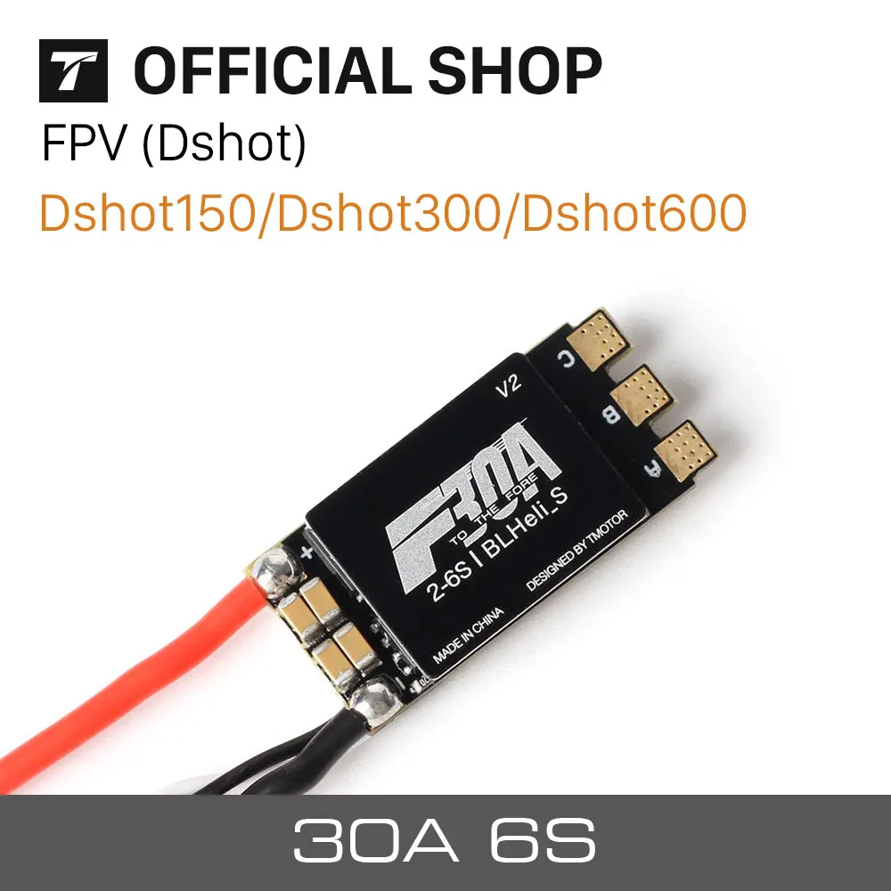 T-Motor Parrot bebop Drone F 30A 2s 3s 4s 5s 6s Mini ESC for Fast FPV Drone