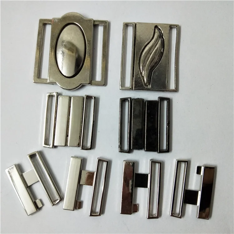 
Sew-On behind swimsuit buckle Openable front chest collar mini small metal belt buckle for cheongsam full dress 