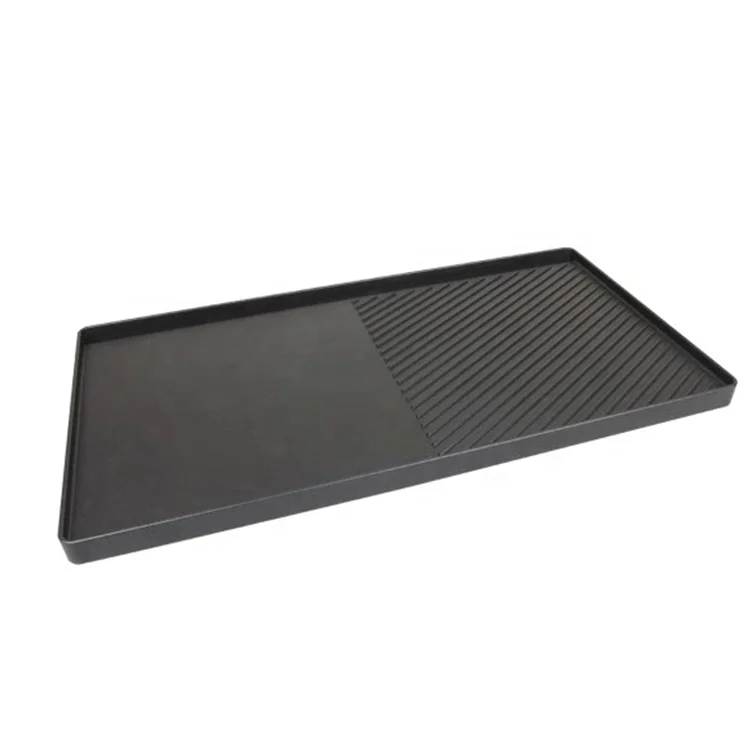Cast aluminum Griddle Plate  BBQ Griddle pan Double Sided Pre-Seasoned Grill Plate Tray