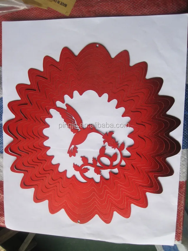 classical Stainless steel wind spinner- Hummingbird 3d laser cut