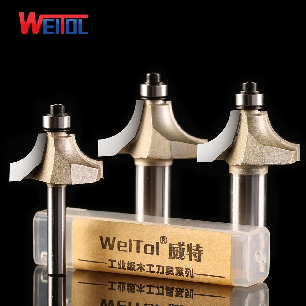 WeiTol деревянная фреза, резак, угловые круглые концевые фрезы, круглый Вогнутый резак, профессиональная фреза для бисероплетения