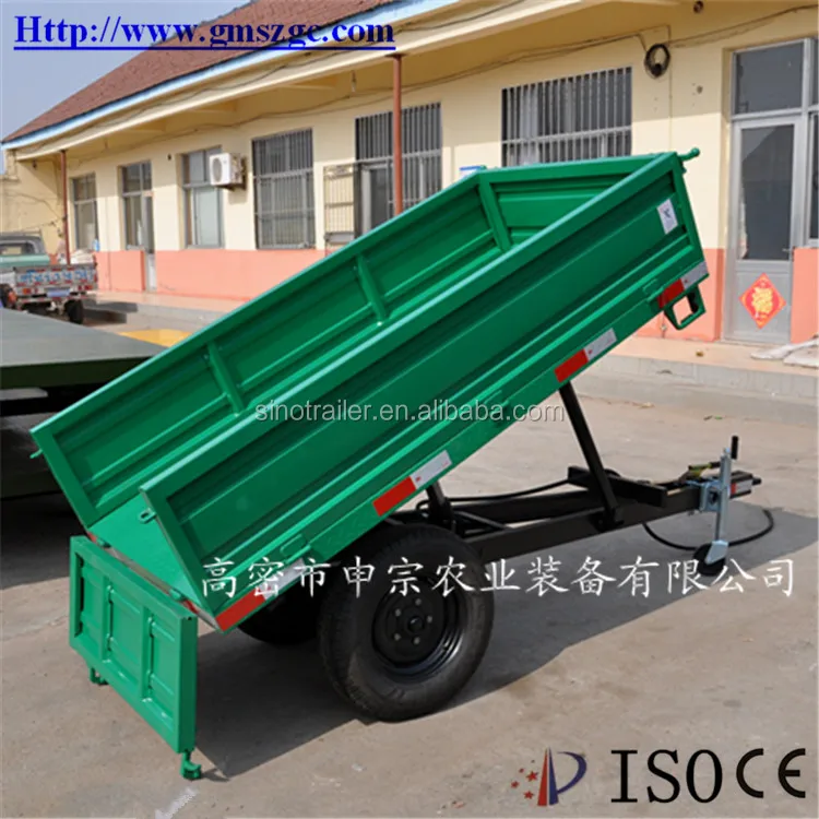 high quality 1.5 ton single axle farm tractor hydraulic dump tipping trailer for sale