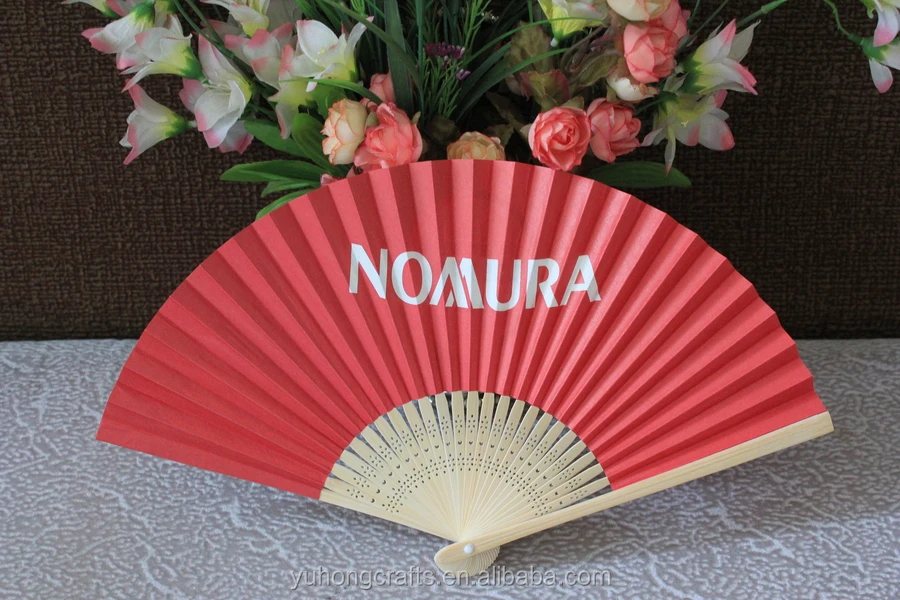 
eco-friendly Folk art promotional gifts bamboo folding hand fan advertising fan 