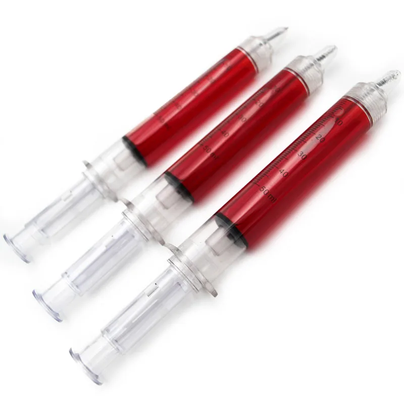 
extra big plastic liquid jumbo syringe ball pen injection ball pen 