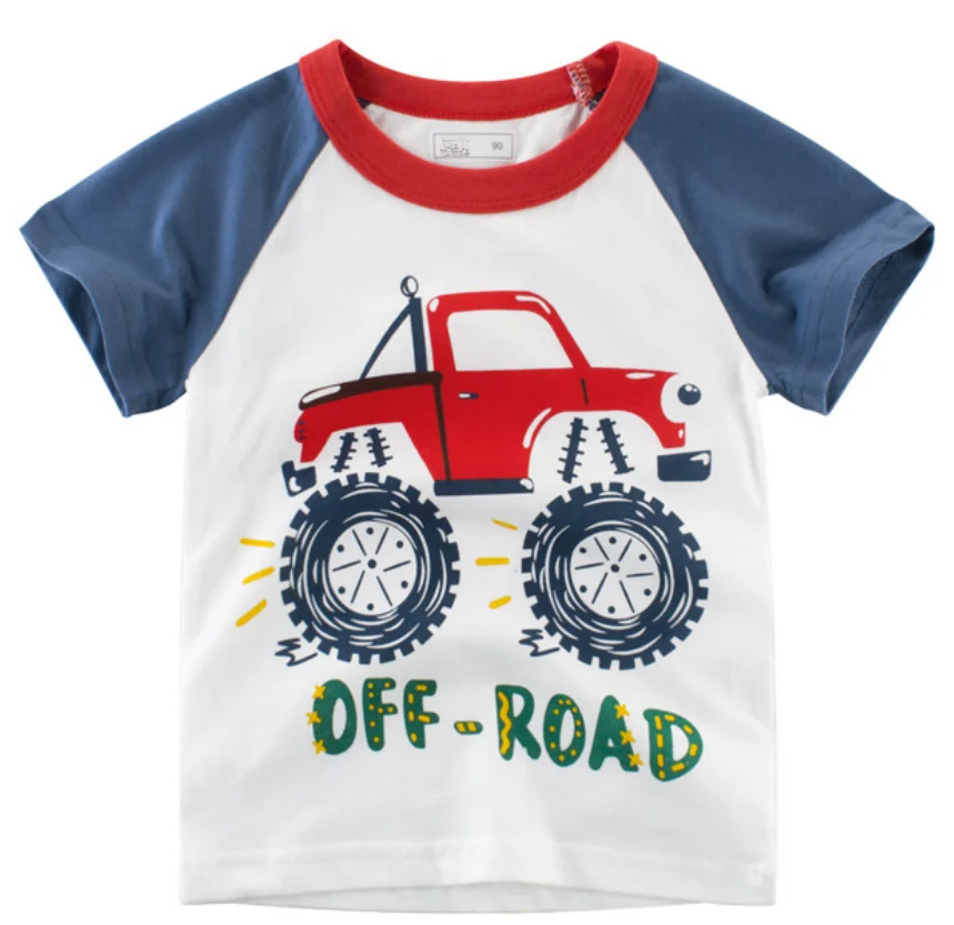 
wholesale stock new design children cartoon tops baby boy fashion summer tshirts car 