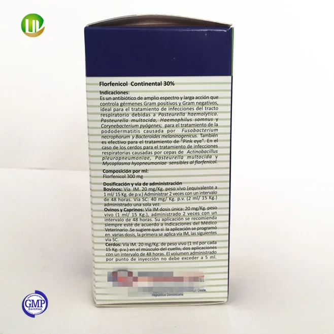 
gmp veterinary manufacturer animal type liquid injection 30% florfenicol <span style=