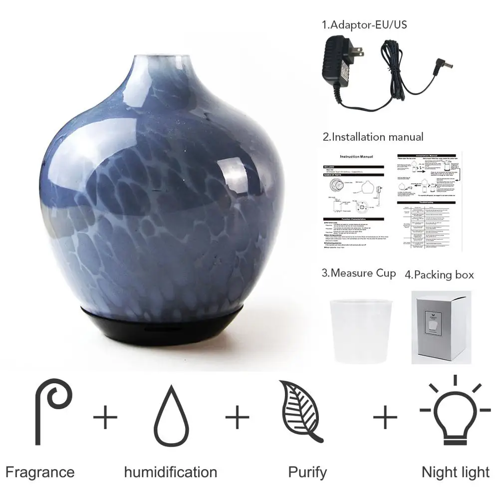 Portable Art Glass wholesale aromatherapy electric diffuser Essential Oil Aroma Diffuser