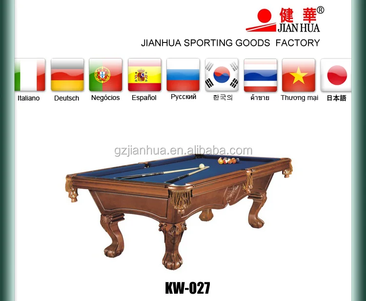 solid wood hand carved luxury billiard pool table
