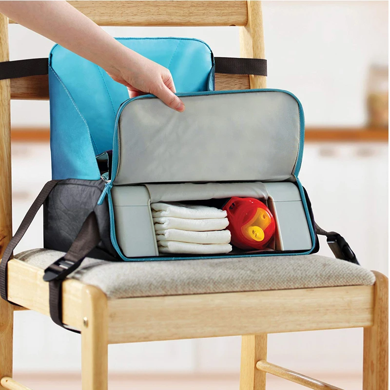 Travel Booster Seat  Adjustable straps quickly secure travel booster to chair
