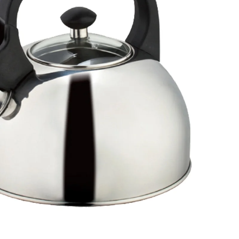 Simple Household Stainless Steel 2.5L Whistling Kettle Silver Tea Maker Pot Hemispherical Design 3L Capacity Kitchen Appliance