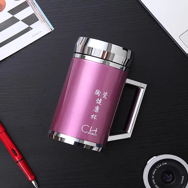 factory supply home or traveling 420 ml office drinking Flasks porcelain mug & Thermoses Drink ware with handle