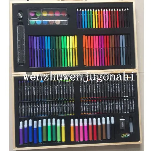 
180 piece suit of watercolors painting suit stationery set Wooden painting suit PN3884 