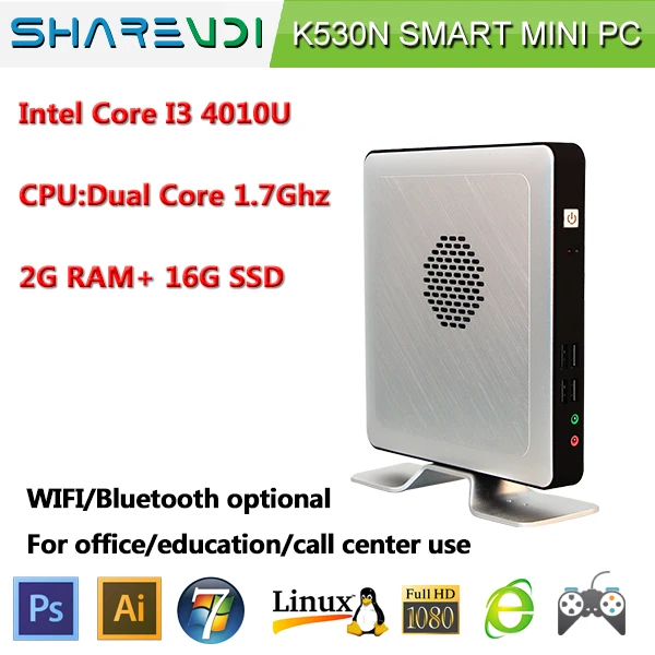 Дешевые Игровой Настольный Компьютер Мини-ПК I3 Выиграть 7 os поддержка hd1080p видео