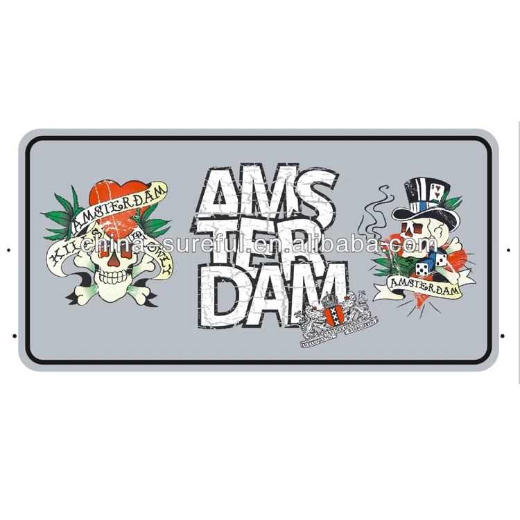 Decorative license plate, blank tin sign printing, vintage tin signs