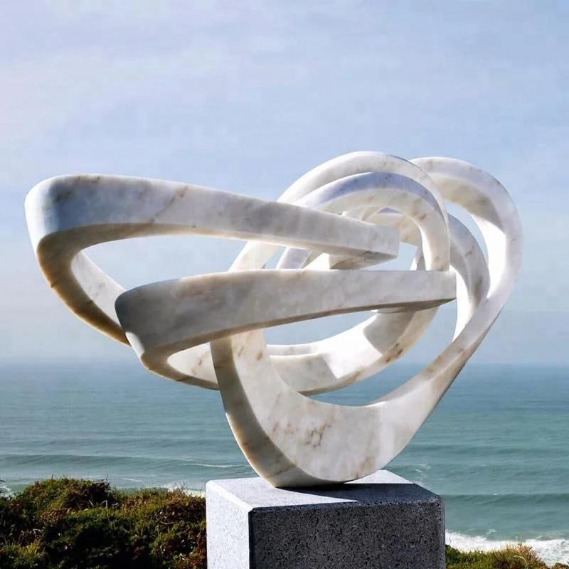 Современная уличная черная мраморная каменная абстрактная художественная резьба