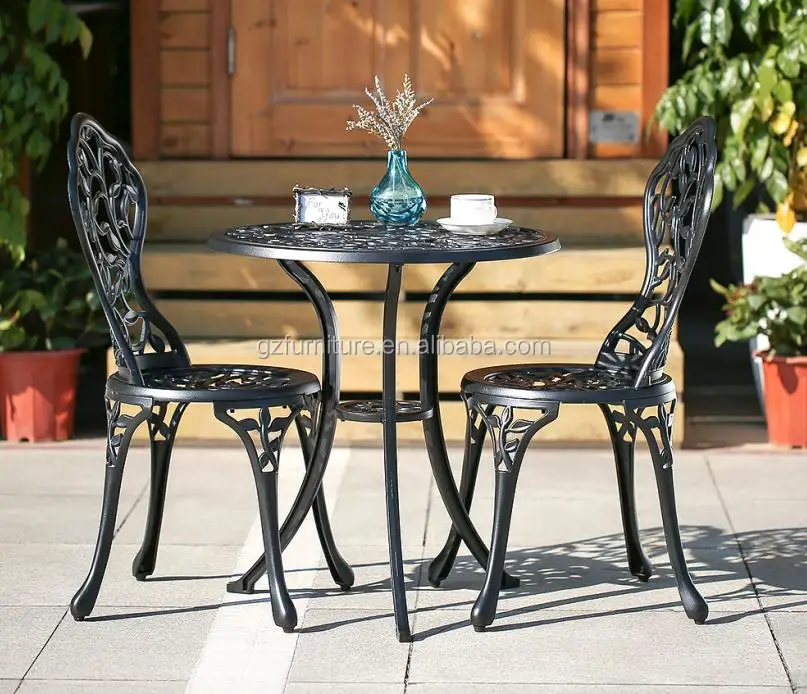 
Modern Patio Furniture Cast Aluminum Bistro Table And Chairs 