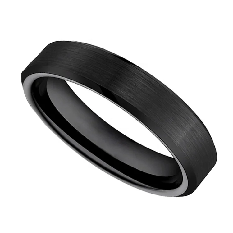 China guangzhou factory wholesale black tungsten carbide rings,brushed tungsten ring