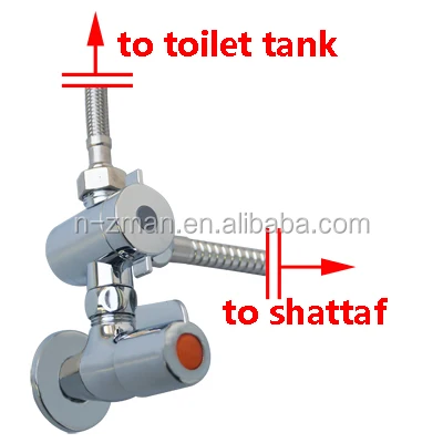 Chrome ABS Diverter,Plastic Shower Adapter,3-way Shower Diverter