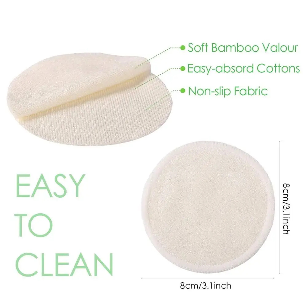 
Free Sample Reusable Makeup Remover Pads Organic Bamboo Cotton Zero Waste Make Up Pad Facial Cleansing Cloths Washable 