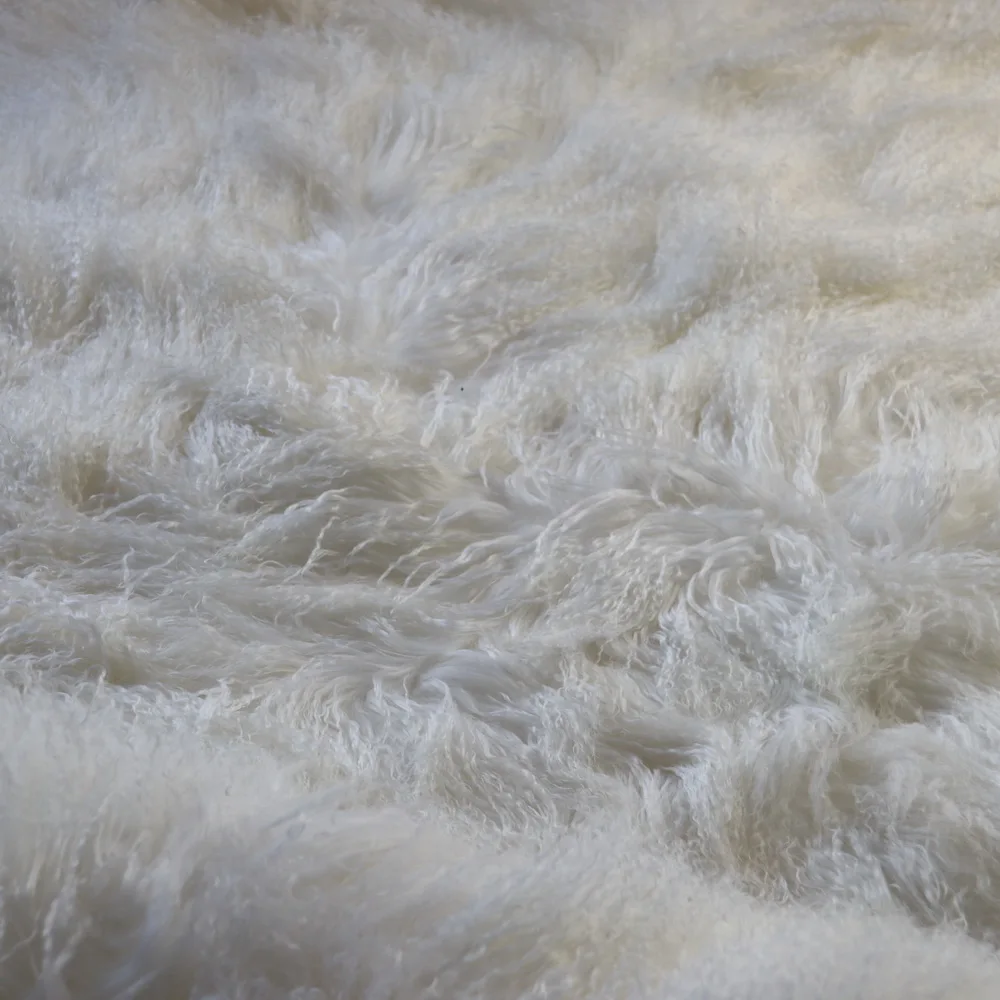 210x210cm Blush Pink Genuine Mongolian Fur Blanket Cover for Queen Bed