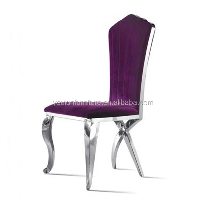 Purple Velvent Modern Dining Chair Stainless Steel