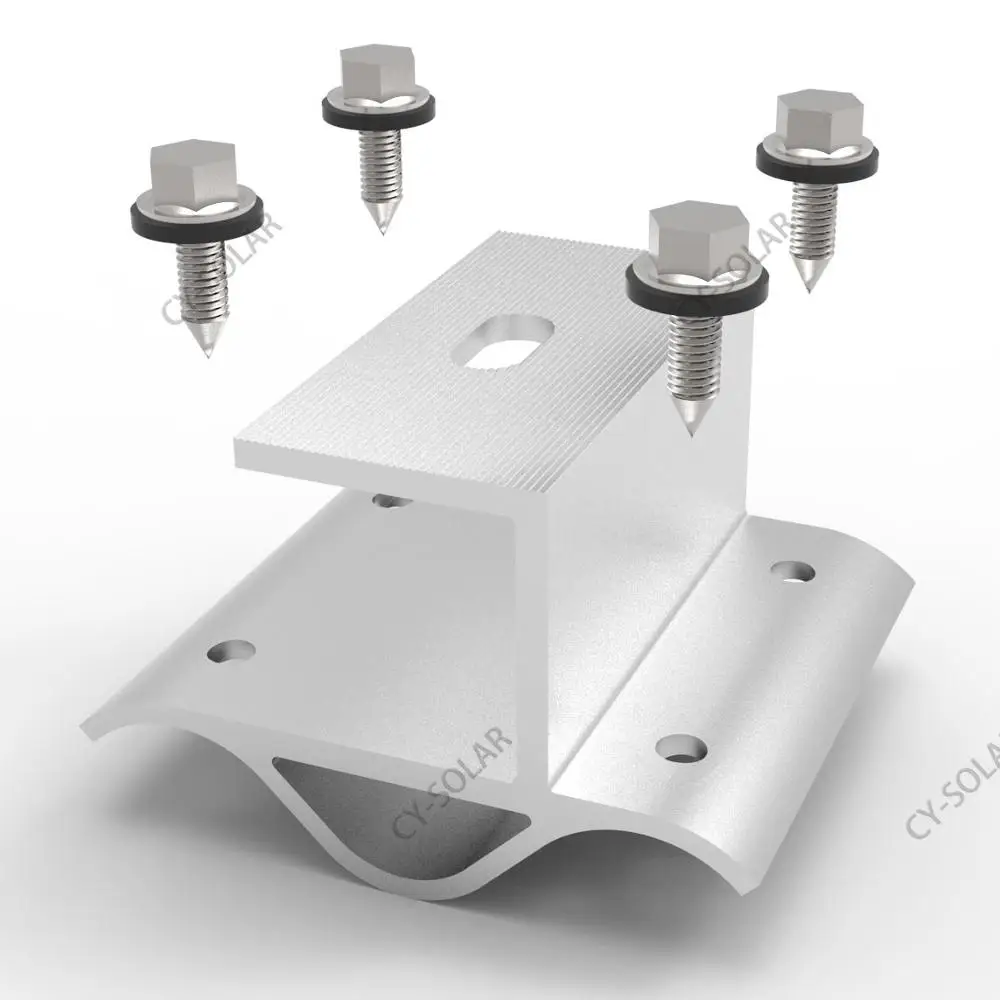 Aluminum Clamp Roof, Solar Tin Roof Clamp for Corrugated Metal for Home Soalr Panel Bracket CY Solar Standing Seam Metal Roof CE