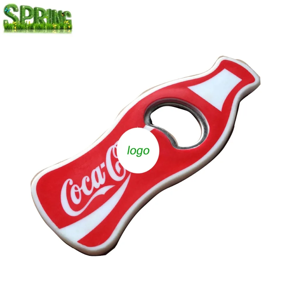 Promotion Custom Logo Coca Plastic Bottle Opener/Eco-Friendly  Metal  Beer Opener With Fridge Magnet