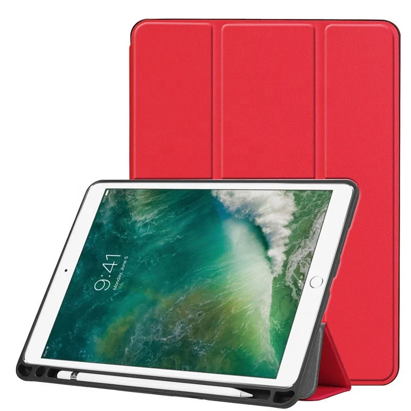 New Premium Slim Trifold Stand Flip Smart Cover Case For IPAD Air/Air 2/For ipad 9.7 2017/For iPad 9.7 2018 with Pencil holder
