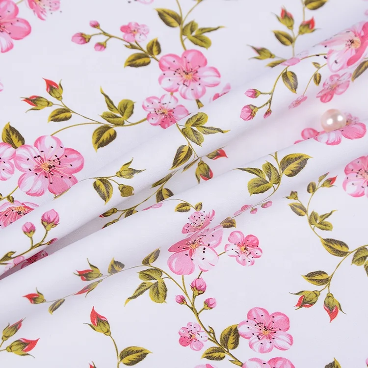 2019 китайские производители водонепроницаемая ткань из искусственной кожи с цветочным принтом для дождевика