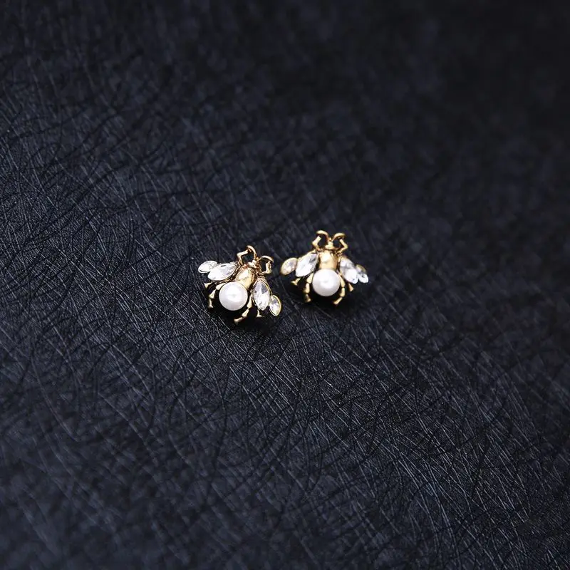 South indian bridal jewellery sets crawler Bee Pearl Earrings