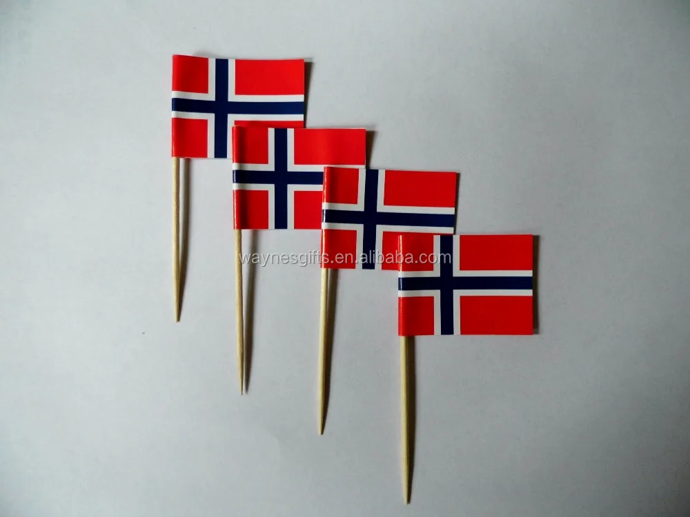 Wholesale Eco-Friendly Custom Printed Small Bamboo Toothpicks Disposable Paper Flag for Cocktail Food Picks