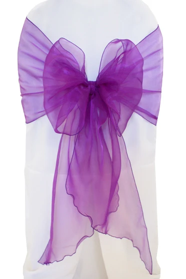 UNIHOME 10PC/Lot Chair Sashes Organza Chair Sash Bows Of Wedding Banquet Party Chair Decoration Purple Mint Green Royal party ch