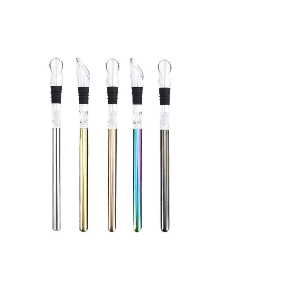 Best selling Stainless Steel Wine Bottle Cooler Stick Freezer with Aerator and Pourer Decanter