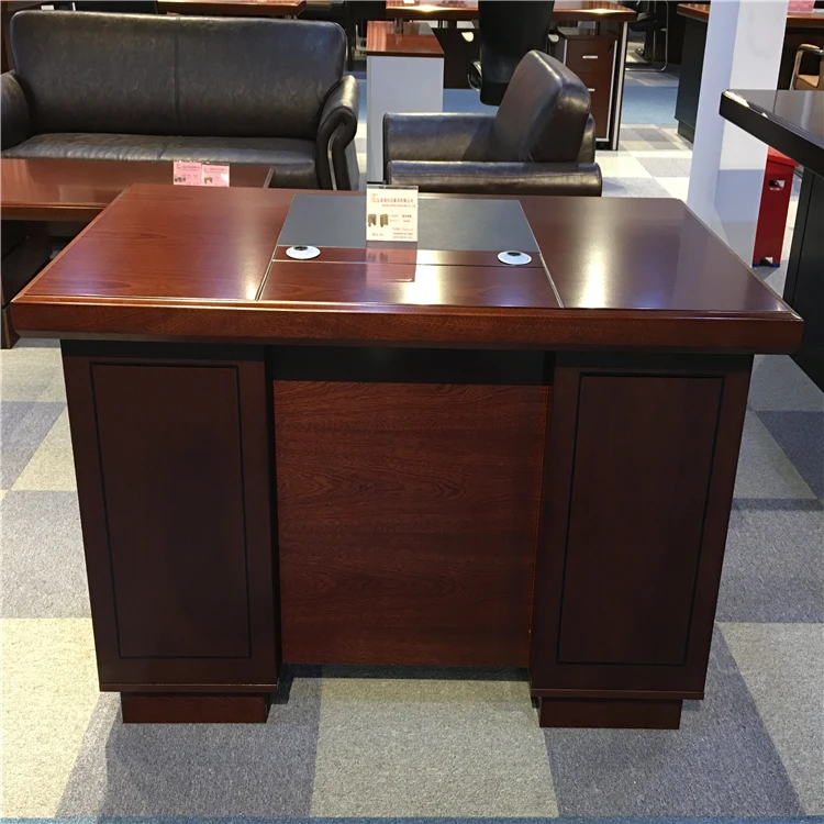 Mdf Veneer Executive Office Furniture Solid Wood Computer Table Boss Office Desk