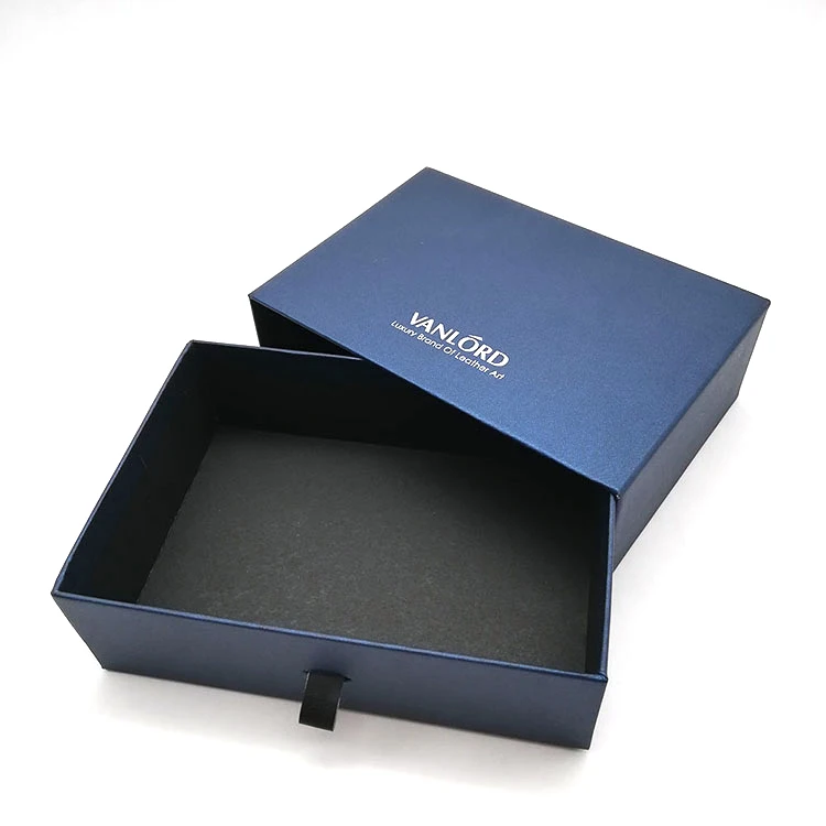 Luxury custom logo small sunglasses packaging box pull out sliding cardboard box paper drawer gift box with ribbon