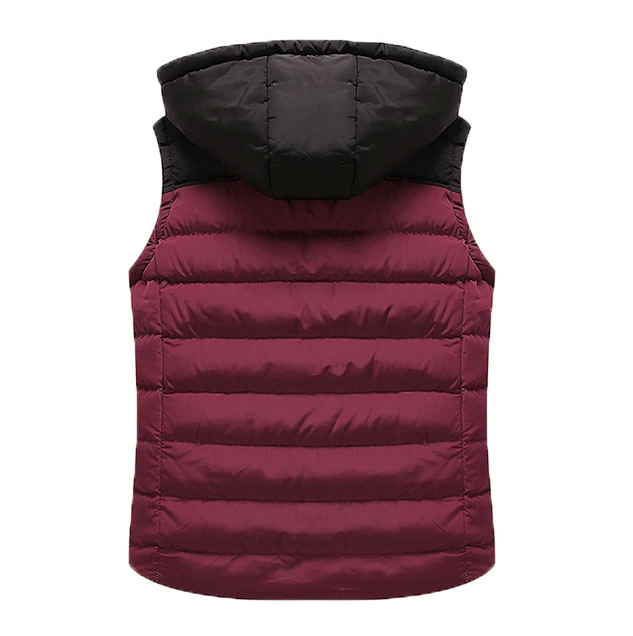 Utility ultra light unisex stylish wine red men vests stylish puffer vest with hood