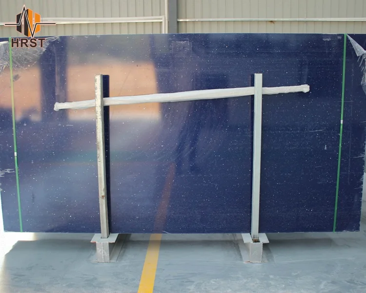 Artificial Quartz Surface Manufacturers Blue Sparkle Mirror Fleck Quartz Stone Countertops