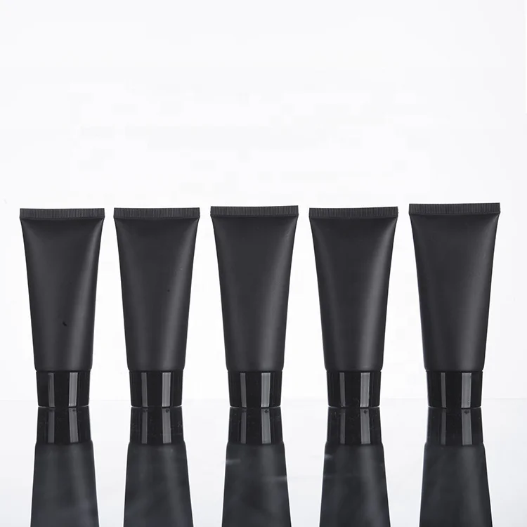 
Short Leadtime 2oz Matte Black Facial Wash Soft Plastic Cosmetic Tube 