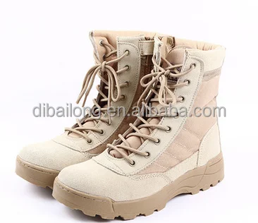 Promotion Tan combat desert army safety leather military tactical boot desert black boots