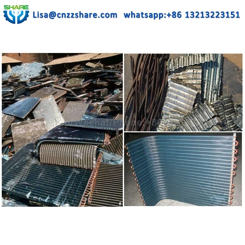 scrap radiator copper and aluminium recycling machine radiator separate stripping machine