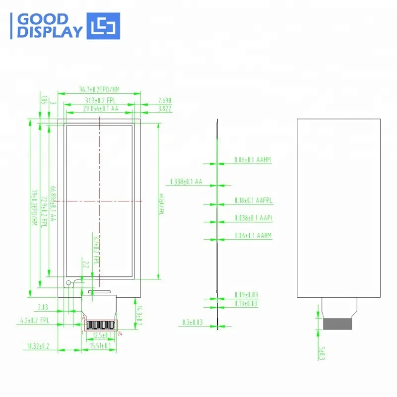 Goodisplay гибкий экран 2 9 inch 3 дюймовый дисплей e-бумага для
