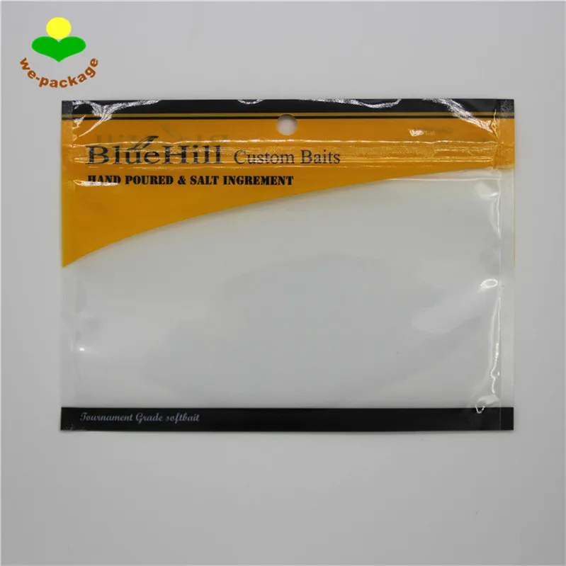 Custom Resealable Clear Window Zip Lock Aluminum Foil Fish Lure Bag