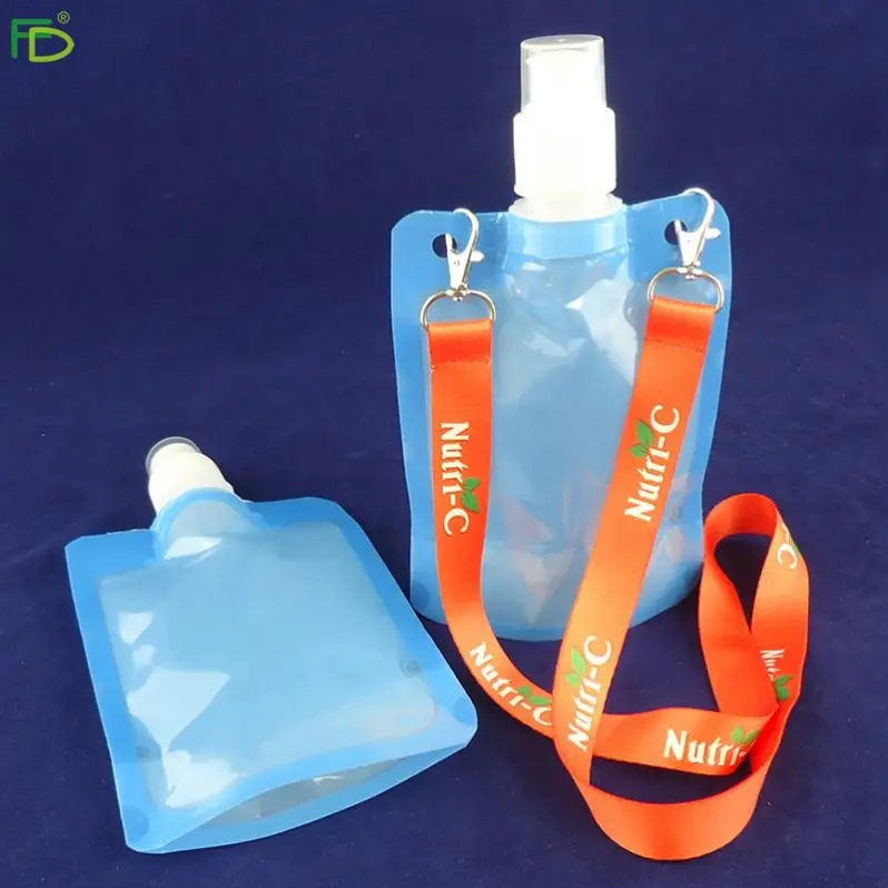 1l/33.8 oz Lightweight Flat  Rollable Reusable Empty Plastic Collapsible Hydro Canteen Water Bottle for Compact Storage
