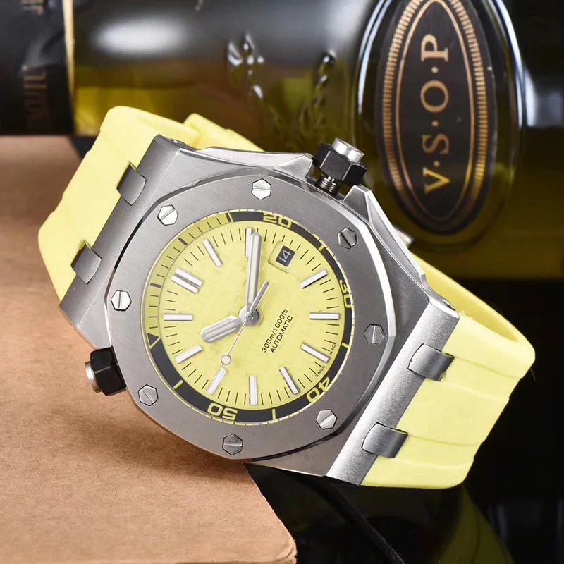 2019 Silicone Strap Big Steel Metal Dial Design Watches for Men