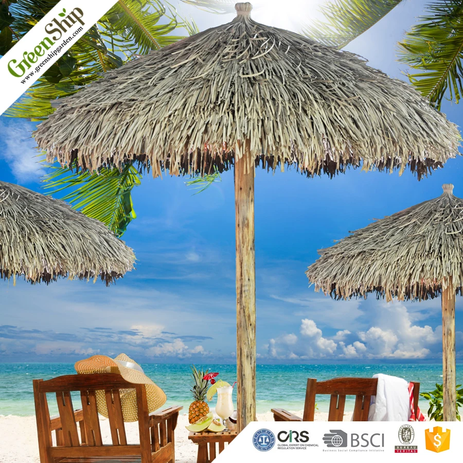 Greenship manufacturer wholesale High quality synthetic thatch umbrella, thatch hut, gazebo, kiosk
