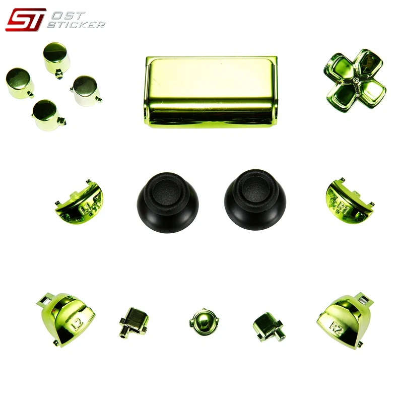 Chrome Buttons Full Sets Mod Kits Repair Parts for PS4 Pro Controller JDM040