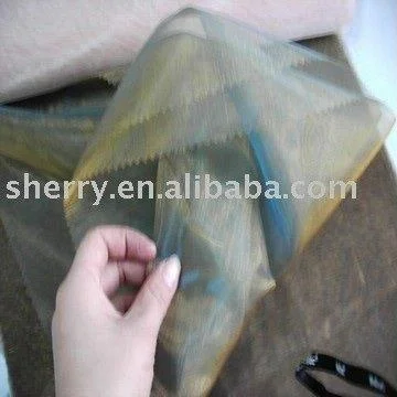 Двухцветная ткань из полиэстера/Нейлоновой органзы однотонная окрашенная для платья и одежды