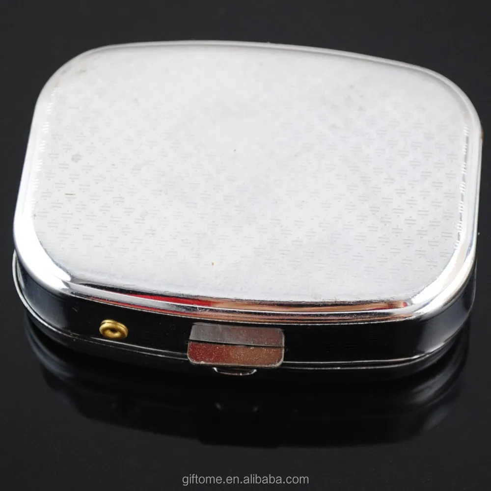mini rectangle compact metal blank pill box with cutter