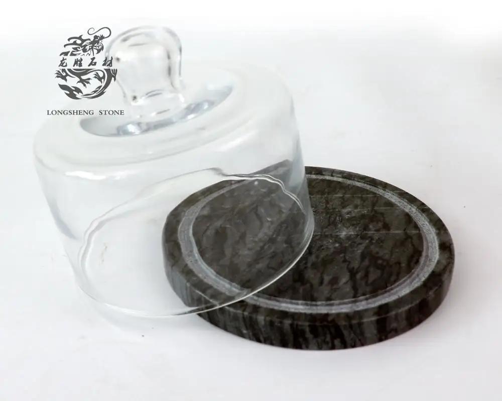 Europe and America hot selling marble glass dome cake cover / transparent dust cover